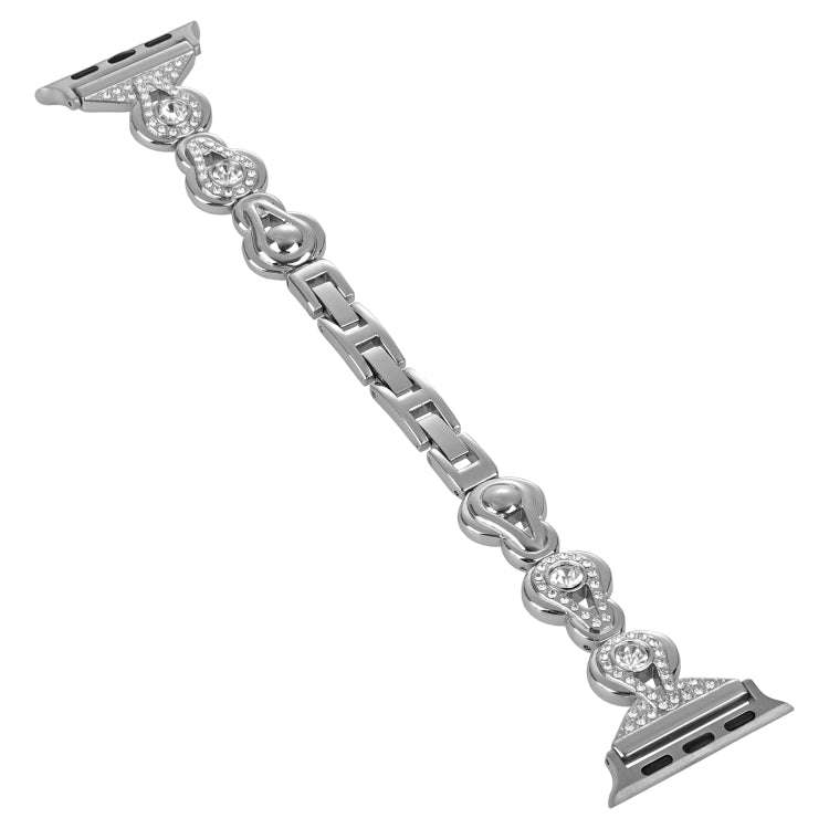 For Apple Watch Ultra 2 49mm Gourd Diamond Metal Watch Band(Silver)