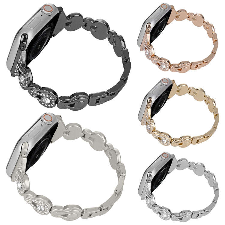 For Apple Watch Ultra 2 49mm Gourd Diamond Metal Watch Band(Black)