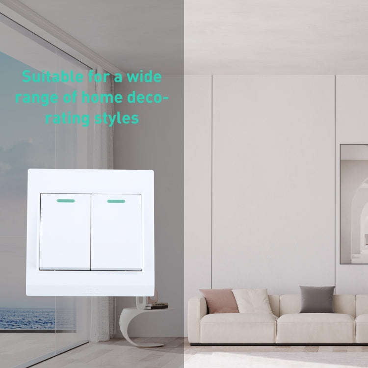 185-265V Wall Switch 86mm, Specification:Two Buttons