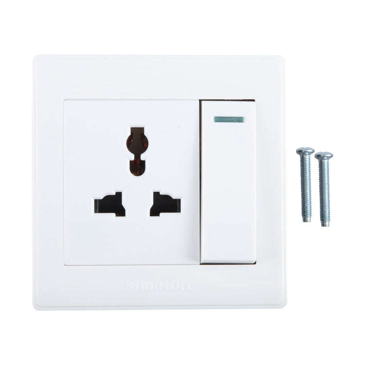 185-265V Multifunctional Wall Switch 86mm with Three-hole Power Socket