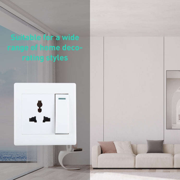185-265V Multifunctional Wall Switch 86mm with Three-hole Power Socket