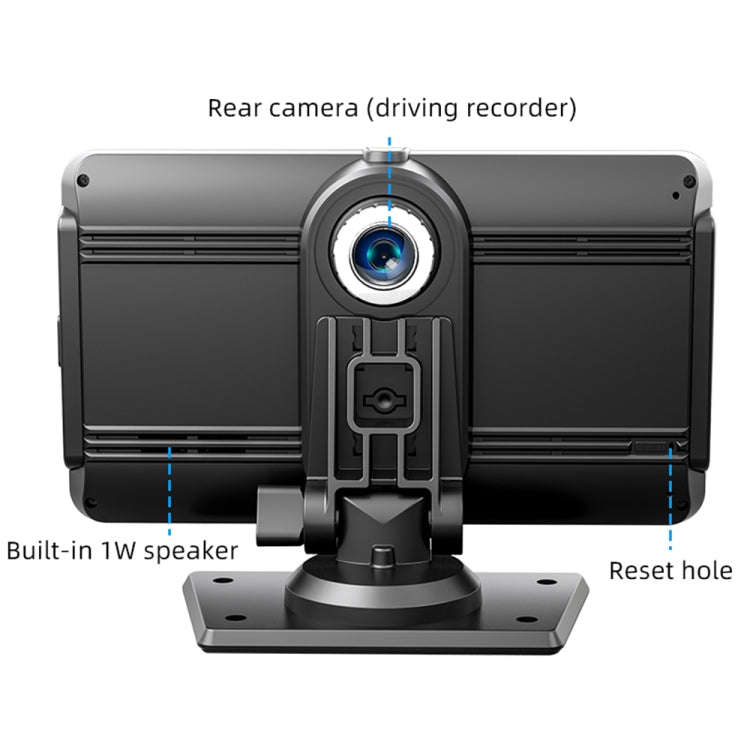 B300R 7 inch Portable Car MP5 Player Built-in Driving Recorder Support CarPlay / Android Auto(Black)