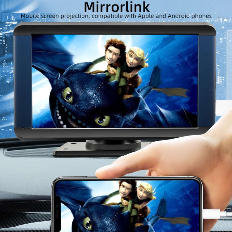 B300R 7 inch Portable Car MP5 Player Built-in Driving Recorder Support CarPlay / Android Auto(Black)
