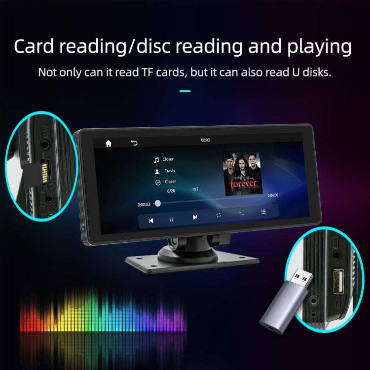 B5303R 10.26 inch Portable Car MP5 Player Built-in Driving Recorder Support CarPlay / Android Aut...