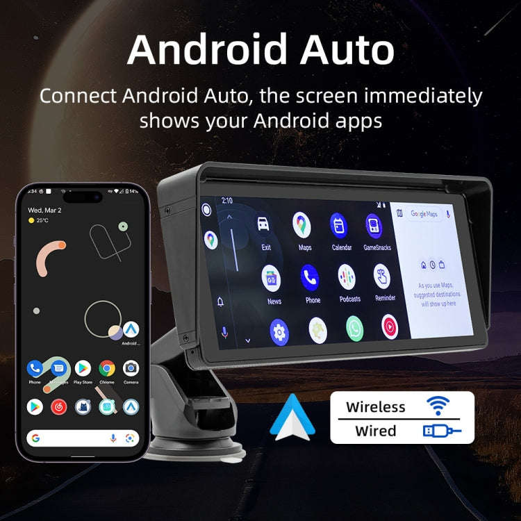 B5313 10.26 inch Portable Car MP5 Player Support CarPlay / Android Auto(Black)