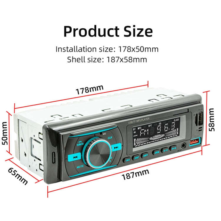 D3156 Car Colorful Lights MP3 Player Supports Voice Assistant / FM(Black)