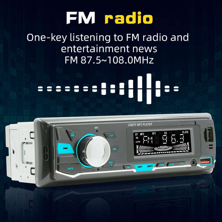 D3162 Car Colorful Lights MP3 Player Supports Voice Assistant / FM(Black)
