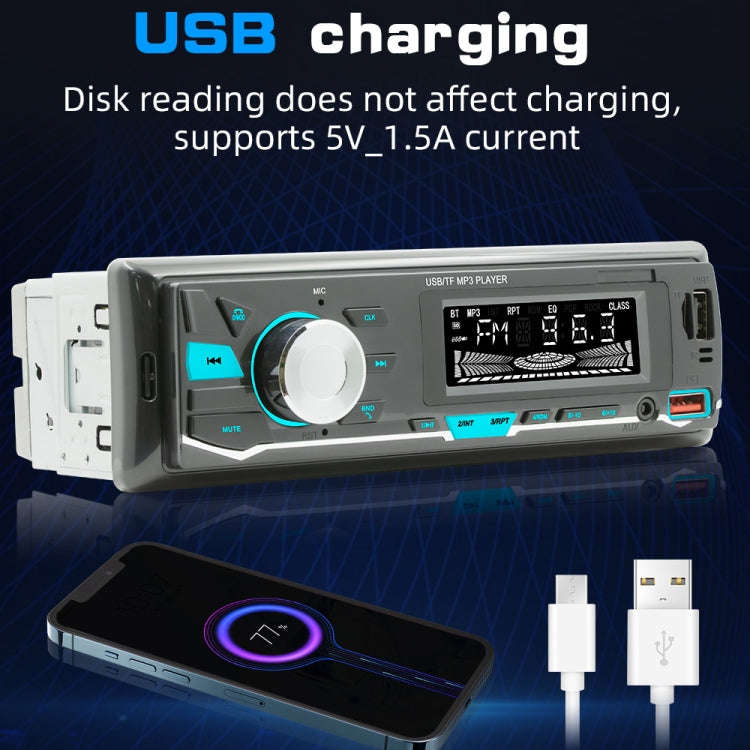 D3162 Car Colorful Lights MP3 Player Supports Voice Assistant / FM(Black)