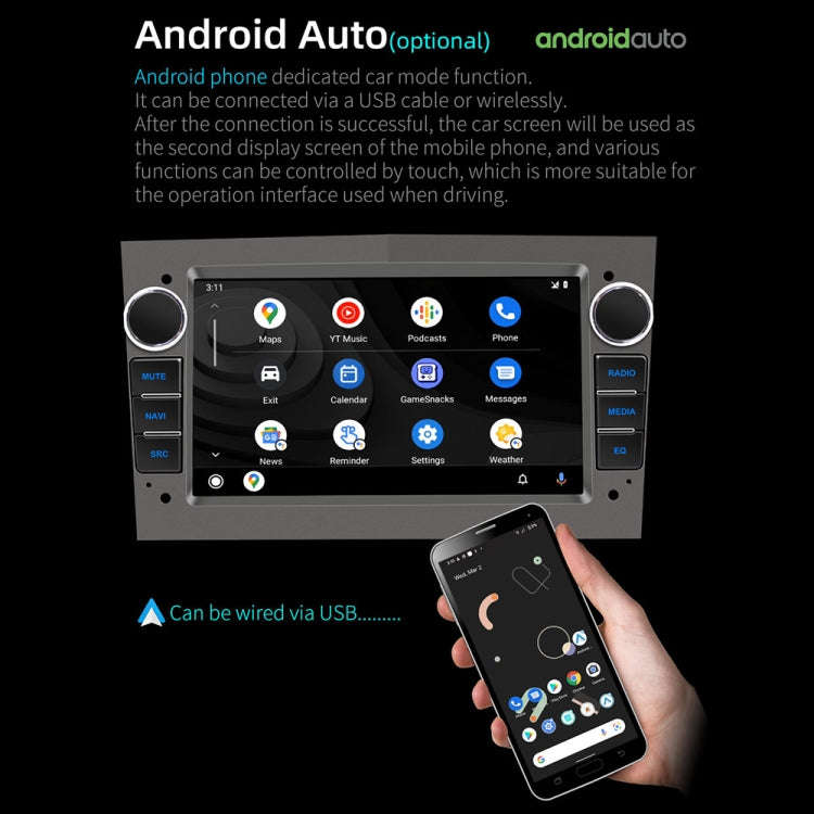S-OB7A 7 inch Portable Car MP5 Player Built-in DAB Function Support CarPlay / Android Auto for OP...