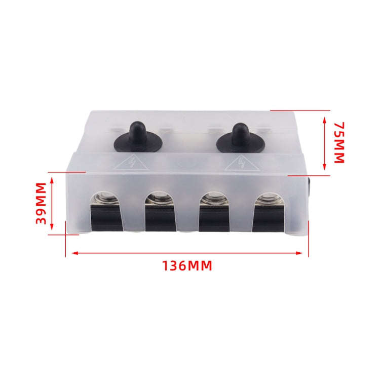 CP-4065 Double Row M8 Power Distribution Block Terminal Studs with Terminals(Black)