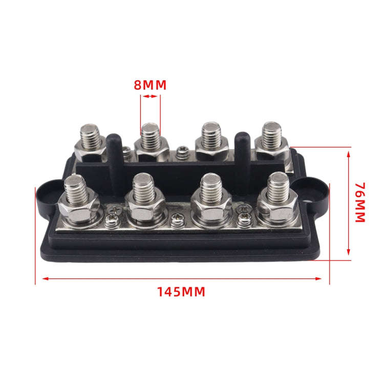 CP-4065 Double Row M8 Power Distribution Block Terminal Studs with Terminals(Black)