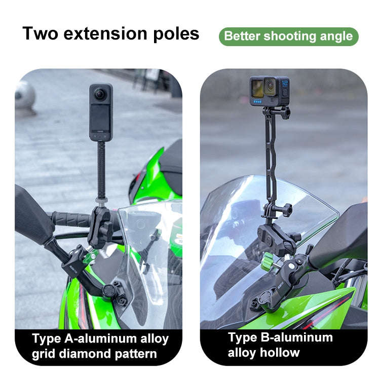 RUIGPRO Crab Clamp Action Camera Bracket Dual-Head Crab x 2 with Selfie Stick