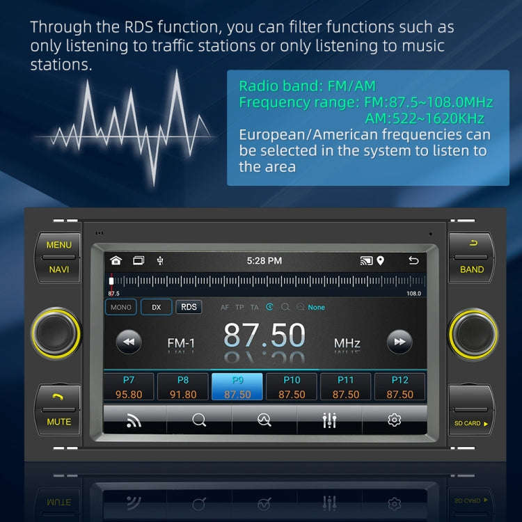 For Ford Transit 7 inch Android Navigation Machine Supports WiFi / GPS / RDS, Specification:2GB+3...