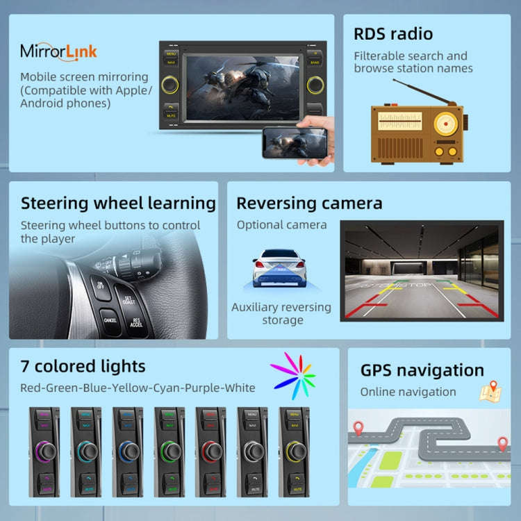 For Ford Transit 7 inch Android Navigation Machine Supports WiFi / GPS / RDS, Specification:2GB+3...