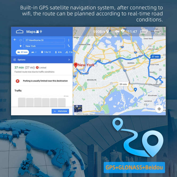 For Ford Transit 7 inch Android Navigation Machine Supports WiFi / GPS / RDS, Specification:2GB+3...
