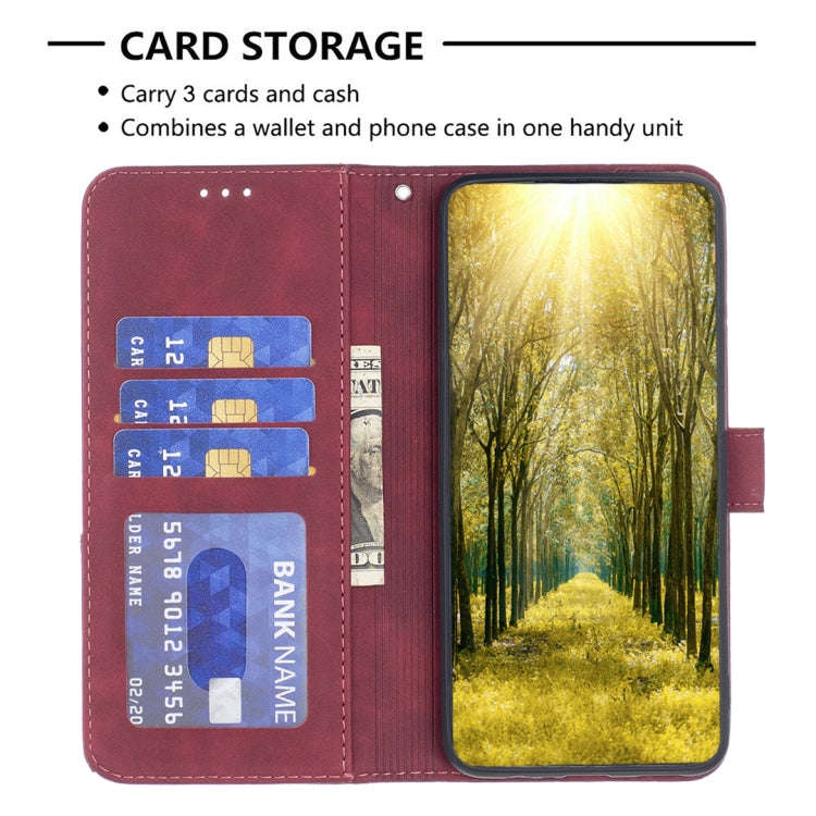 For Infinix Hot 50 4G Magnetic Buckle Rhombus Texture Leather Phone Case(Red)