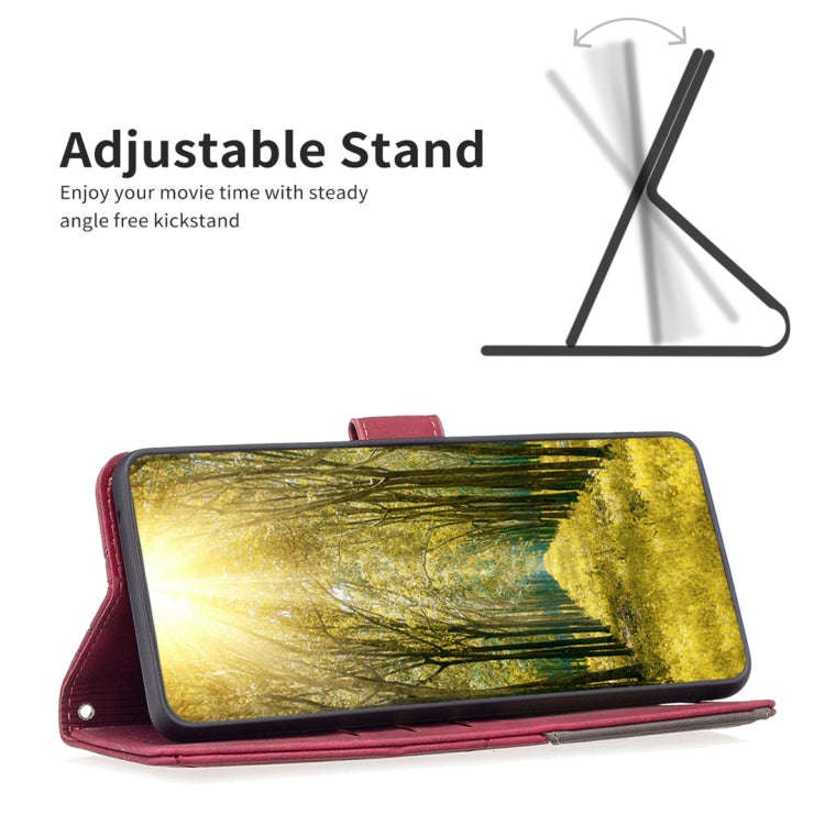 For Infinix Hot 50 4G Magnetic Buckle Rhombus Texture Leather Phone Case(Red)