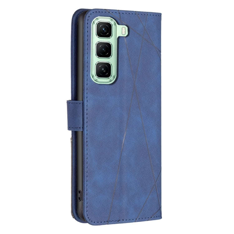 For Infinix Hot 50 4G Magnetic Buckle Rhombus Texture Leather Phone Case(Blue)