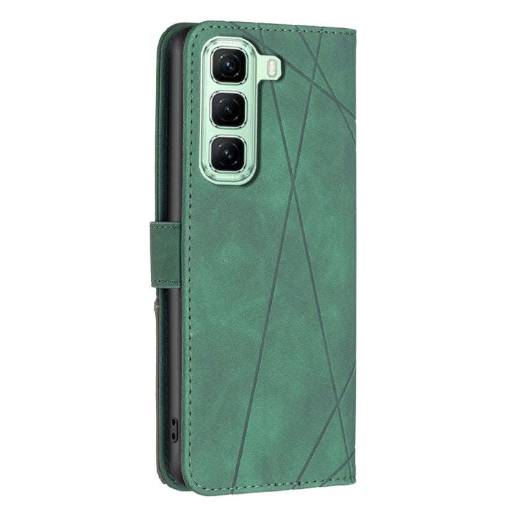 For Infinix Hot 50 4G Magnetic Buckle Rhombus Texture Leather Phone Case(Green)