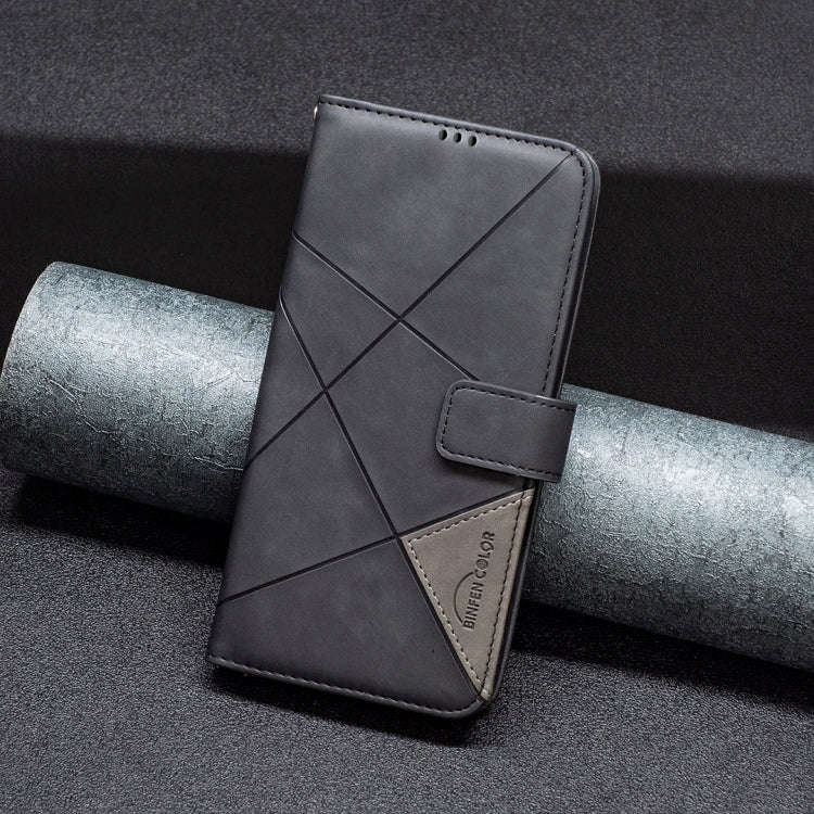 For Infinix Hot 50 4G Magnetic Buckle Rhombus Texture Leather Phone Case(Black)