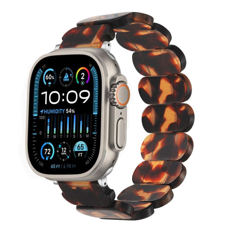 For Apple Watch Ultra 49mm Stretch Rope Resin Watch Band(Tortoiseshell)