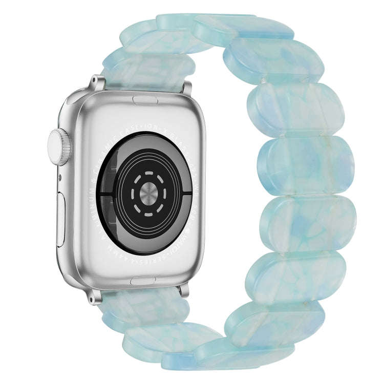 For Apple Watch Series 7 41mm Stretch Rope Resin Watch Band(Ice Green)