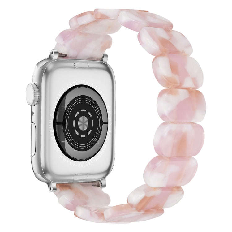 For Apple Watch Series 7 41mm Stretch Rope Resin Watch Band(Pink)