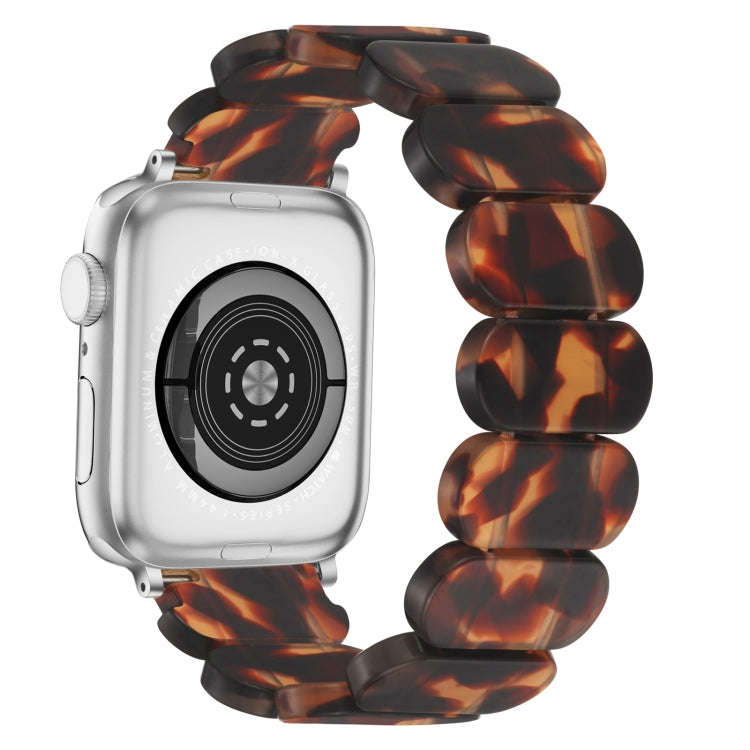 For Apple Watch Series 7 41mm Stretch Rope Resin Watch Band(Tortoiseshell)