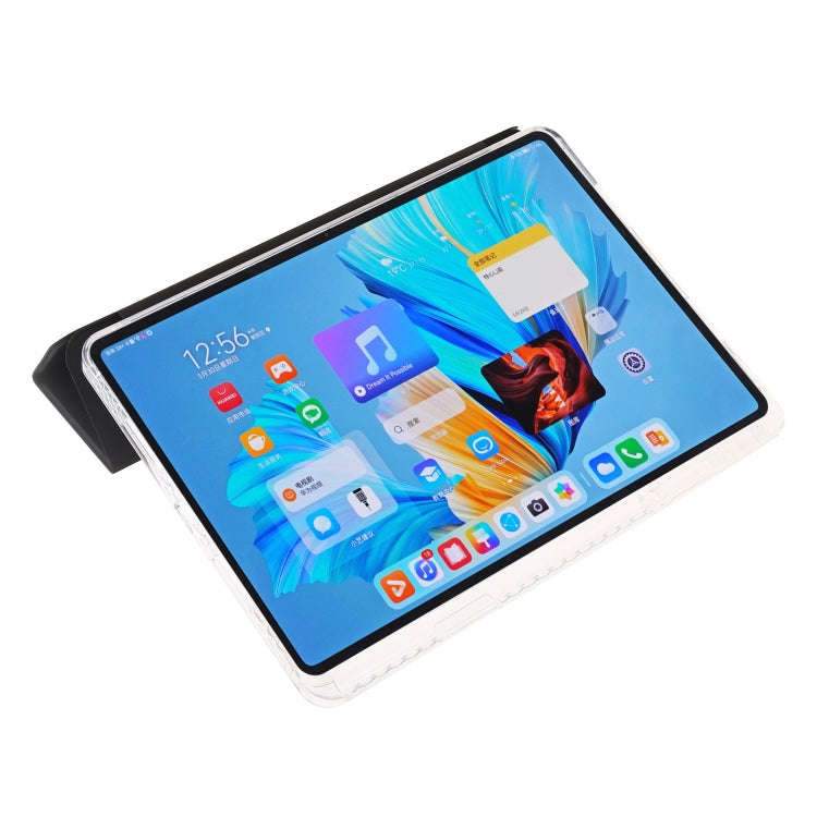 For Huawei MatePad 11.5 / Air 11.5 Clear Acrylic 3-Fold Leather Tablet Case(Black)