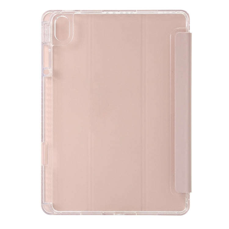 For Huawei MatePad 11.5 / Air 11.5 Clear Acrylic 3-Fold Leather Tablet Case(Pink)