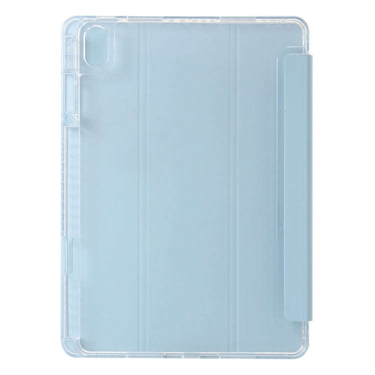 For Huawei MatePad 11.5 / Air 11.5 Clear Acrylic 3-Fold Leather Tablet Case(Ice Blue)
