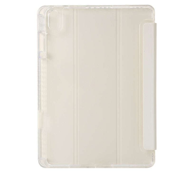 For Huawei MatePad 11.5 / Air 11.5 Clear Acrylic 3-Fold Leather Tablet Case(White)