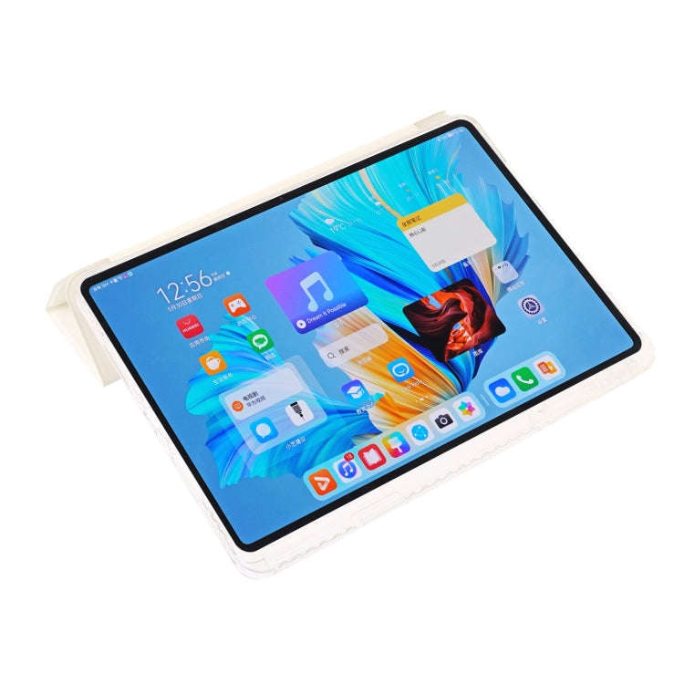 For Huawei MatePad 11.5 / Air 11.5 Clear Acrylic 3-Fold Leather Tablet Case(White)
