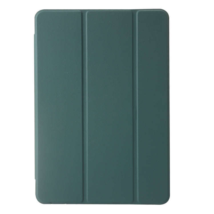 For Huawei Matepad 11 2021 / 2023 Clear Acrylic 3-Fold Leather Tablet Case(Dark Green)