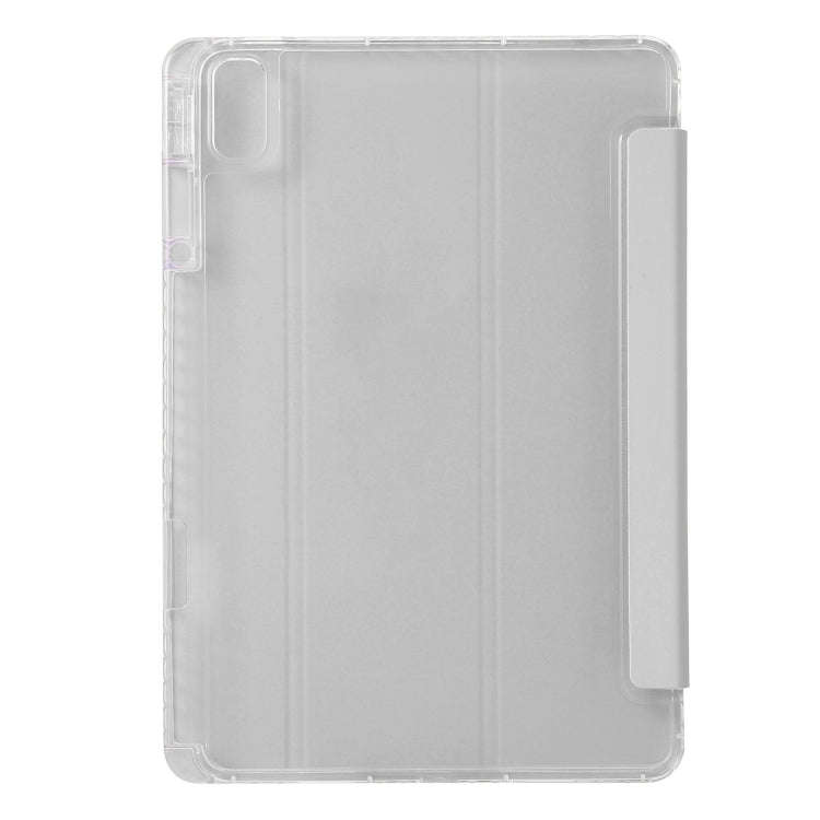 For Huawei Matepad 11 2021 / 2023 Clear Acrylic 3-Fold Leather Tablet Case(Grey)