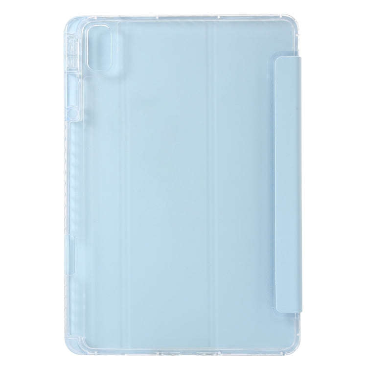For Huawei Matepad 11 2021 / 2023 Clear Acrylic 3-Fold Leather Tablet Case(Ice Blue)