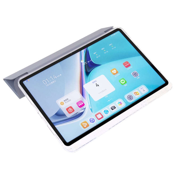 For Huawei Matepad 11 2021 / 2023 Clear Acrylic 3-Fold Leather Tablet Case(Lavender Purple)