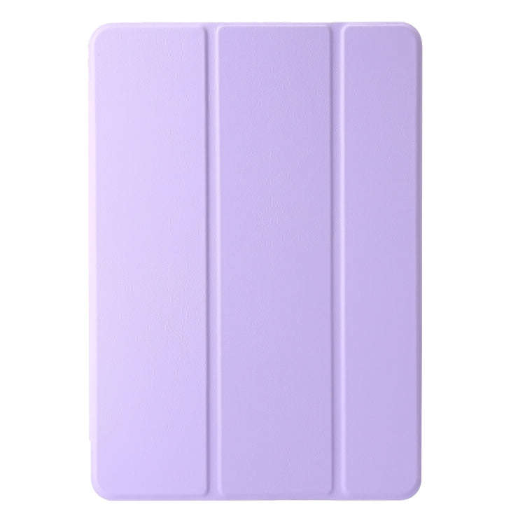 For Huawei Matepad 11 2021 / 2023 Clear Acrylic 3-Fold Leather Tablet Case(Purple)
