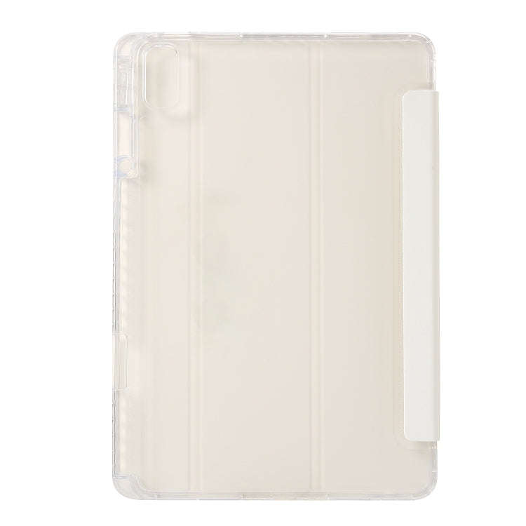 For Huawei Matepad 11 2021 / 2023 Clear Acrylic 3-Fold Leather Tablet Case(White)