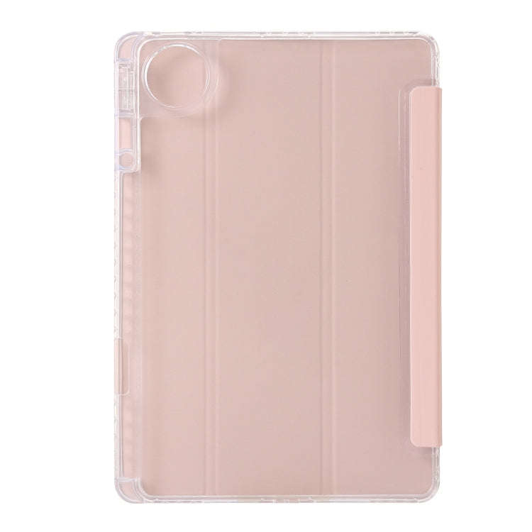 For Huawei Matepad 11 Pro 2022 Clear Acrylic 3-Fold Leather Tablet Case(Pink)