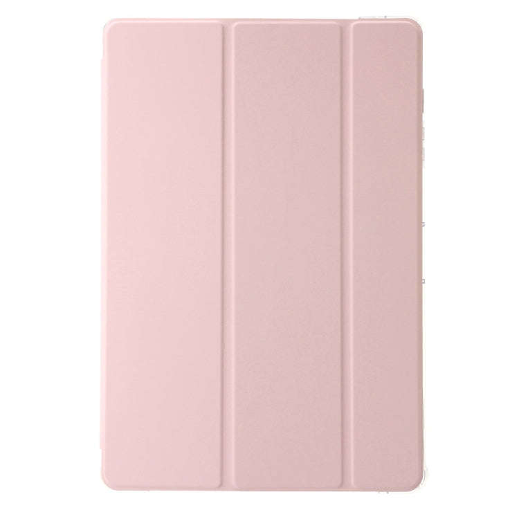 For Huawei Matepad 11 Pro 2022 Clear Acrylic 3-Fold Leather Tablet Case(Pink)