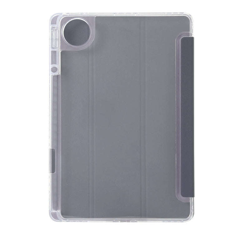 For Huawei Matepad 11 Pro 2022 Clear Acrylic 3-Fold Leather Tablet Case(Lavender Purple)