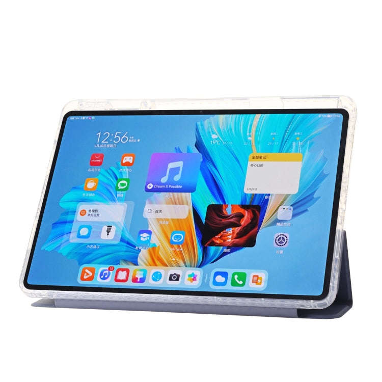 For Huawei Matepad 11 Pro 2022 Clear Acrylic 3-Fold Leather Tablet Case(Lavender Purple)