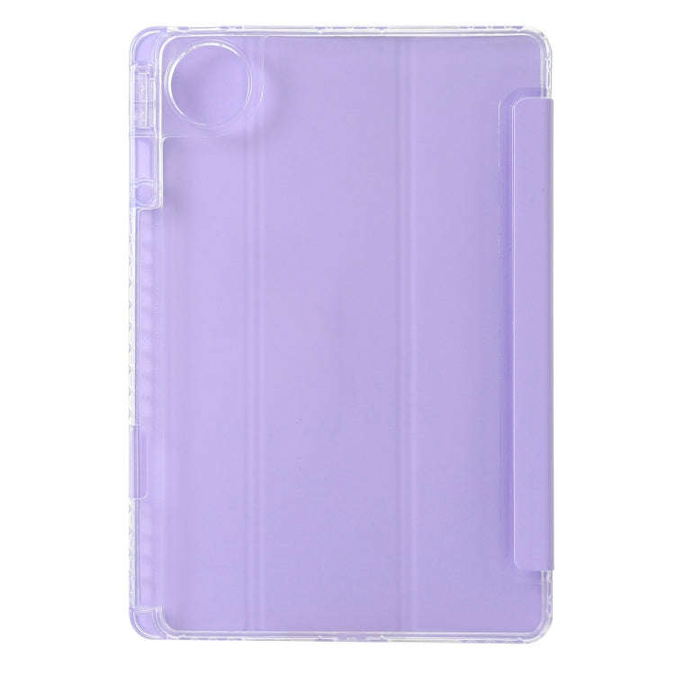 For Huawei Matepad 11 Pro 2022 Clear Acrylic 3-Fold Leather Tablet Case(Purple)