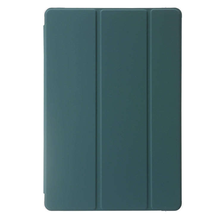 For Huawei Matepad 10.8 Clear Acrylic 3-Fold Leather Tablet Case(Dark Green)