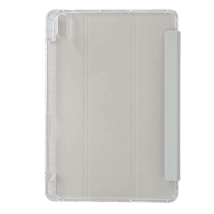For Huawei Matepad 10.4 Clear Acrylic 3-Fold Leather Tablet Case(Grey)