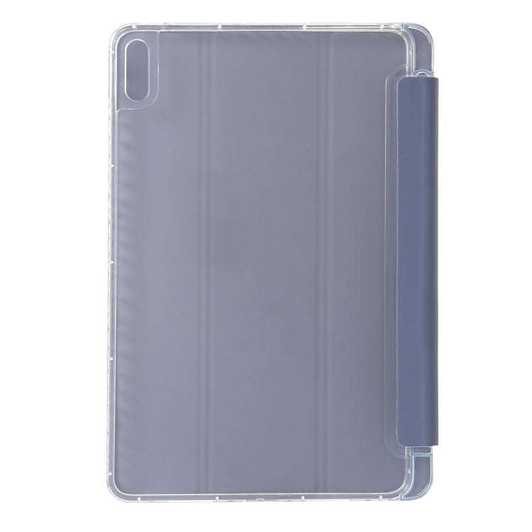 For Huawei Matepad 10.4 Clear Acrylic 3-Fold Leather Tablet Case(Lavender Purple)