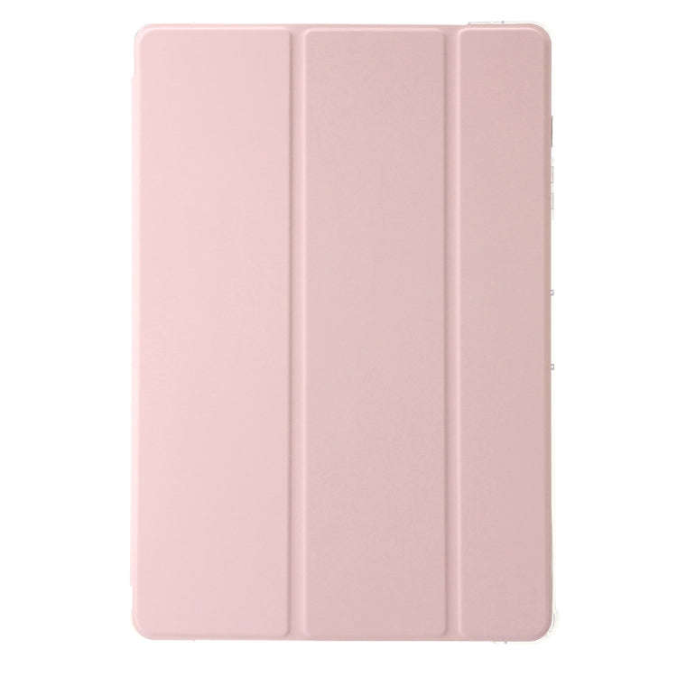 For Huawei Matepad 11 Pro 2024 Clear Acrylic 3-Fold Leather Tablet Case(Pink)