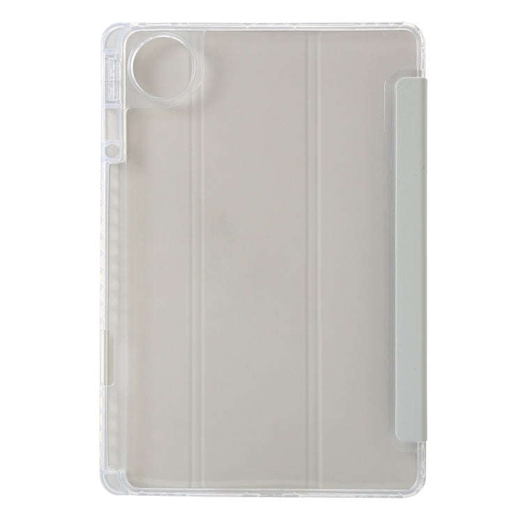 For Huawei Matepad 11 Pro 2024 Clear Acrylic 3-Fold Leather Tablet Case(Grey)