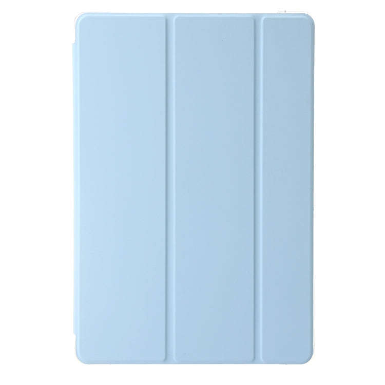 For Huawei Matepad 11 Pro 2024 Clear Acrylic 3-Fold Leather Tablet Case(Ice Blue)